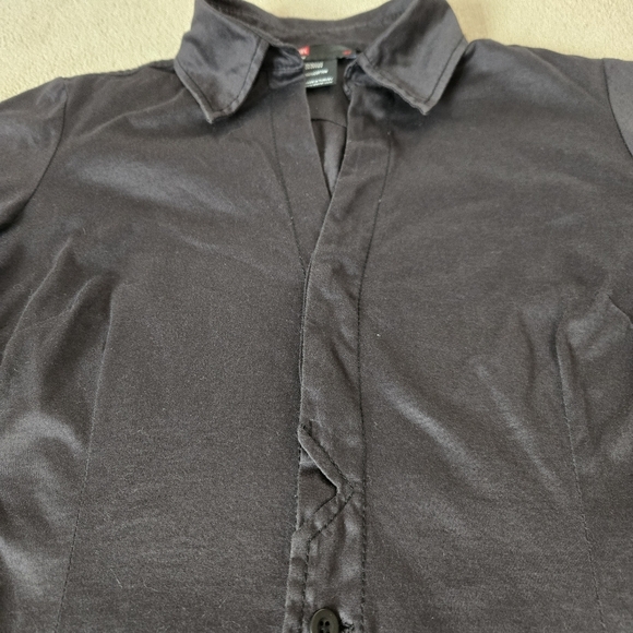 Diesel Women’s Black Long Sleeve Button Up Shirt Size M Slim Fit Casual - Picture 3 of 11